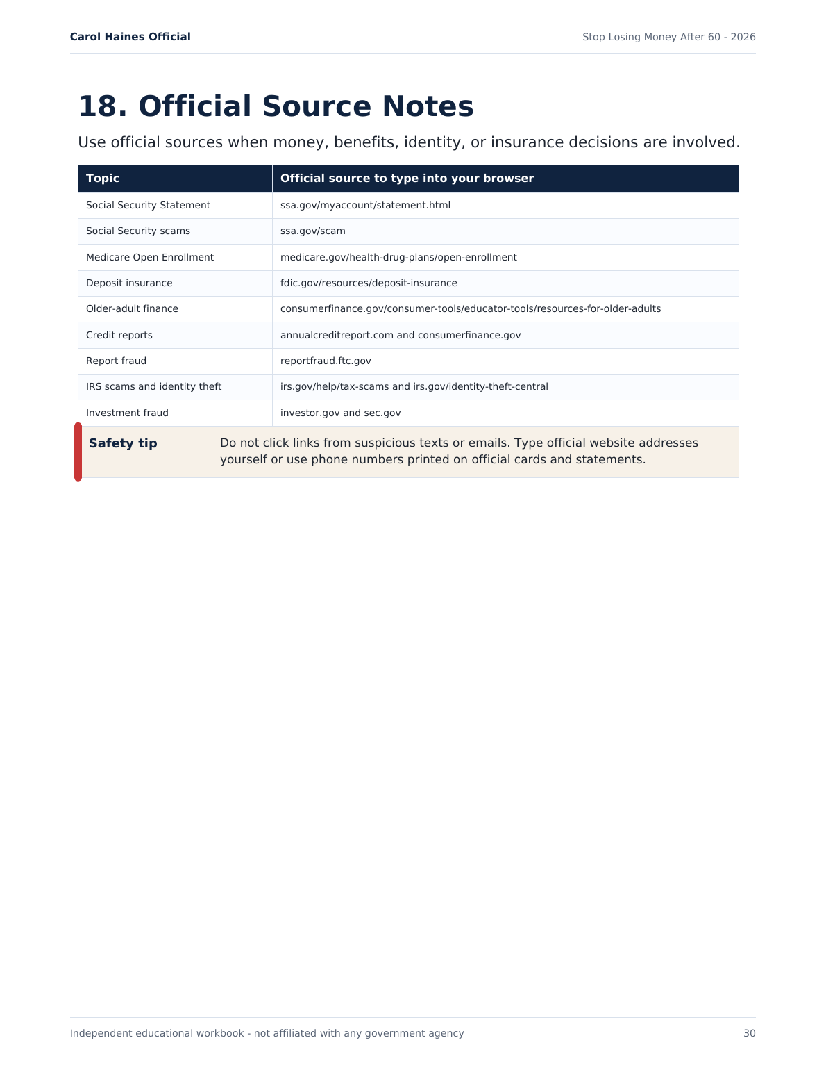 Family document organizer page preview